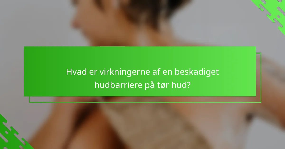 Hvad er virkningerne af en beskadiget hudbarriere på tør hud?