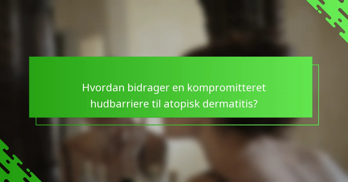 Hvordan bidrager en kompromitteret hudbarriere til atopisk dermatitis?