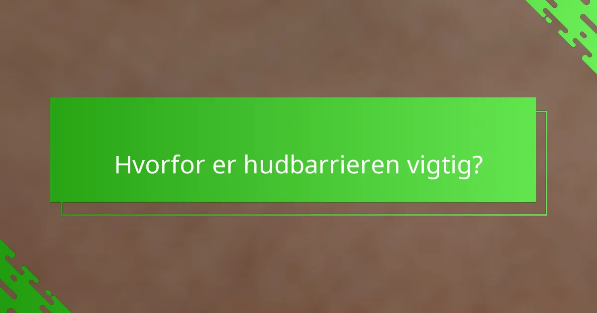 Hvorfor er hudbarrieren vigtig?